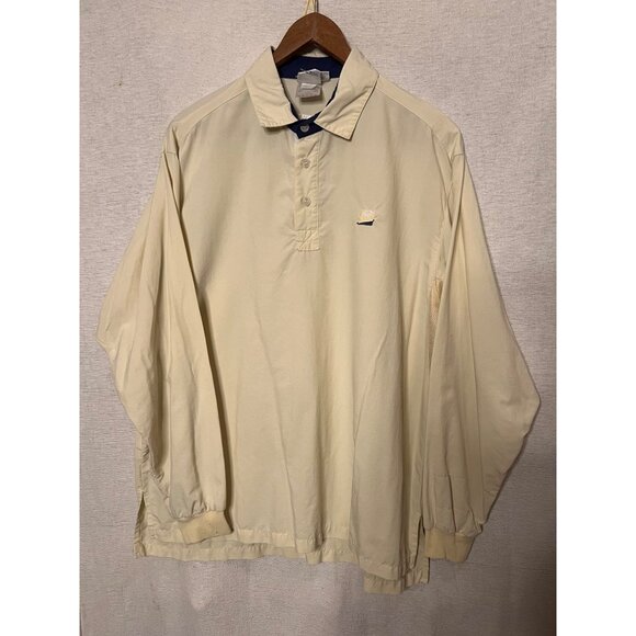 VTG Solumbra LARGE Yellow Long Sleeve Polo Shirt UV Protection Logo USA 1010K11 - Picture 1 of 14